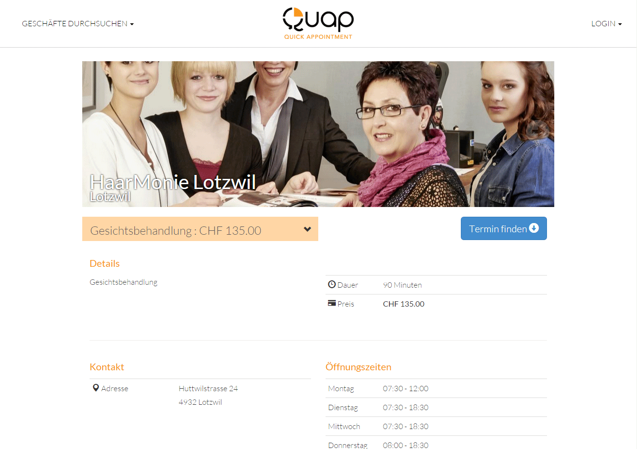 Webseite Quap